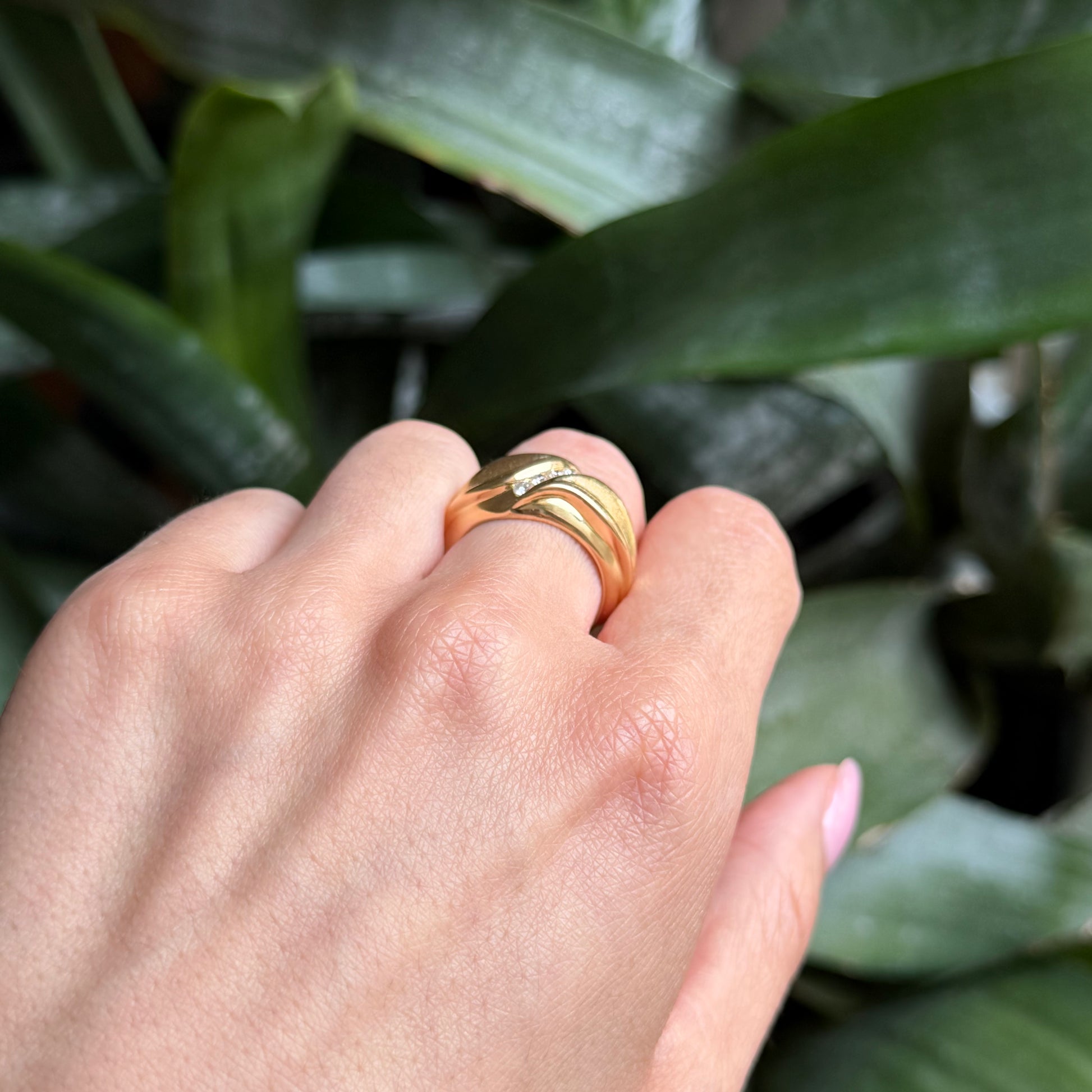 Bague Jonc - Or Jaune 750 & Diamants