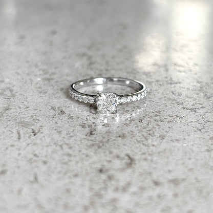 Bague Solitaire - Or Blanc 750 & Diamants