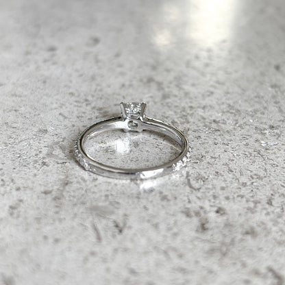 Bague Solitaire - Or Blanc 750 & Diamants