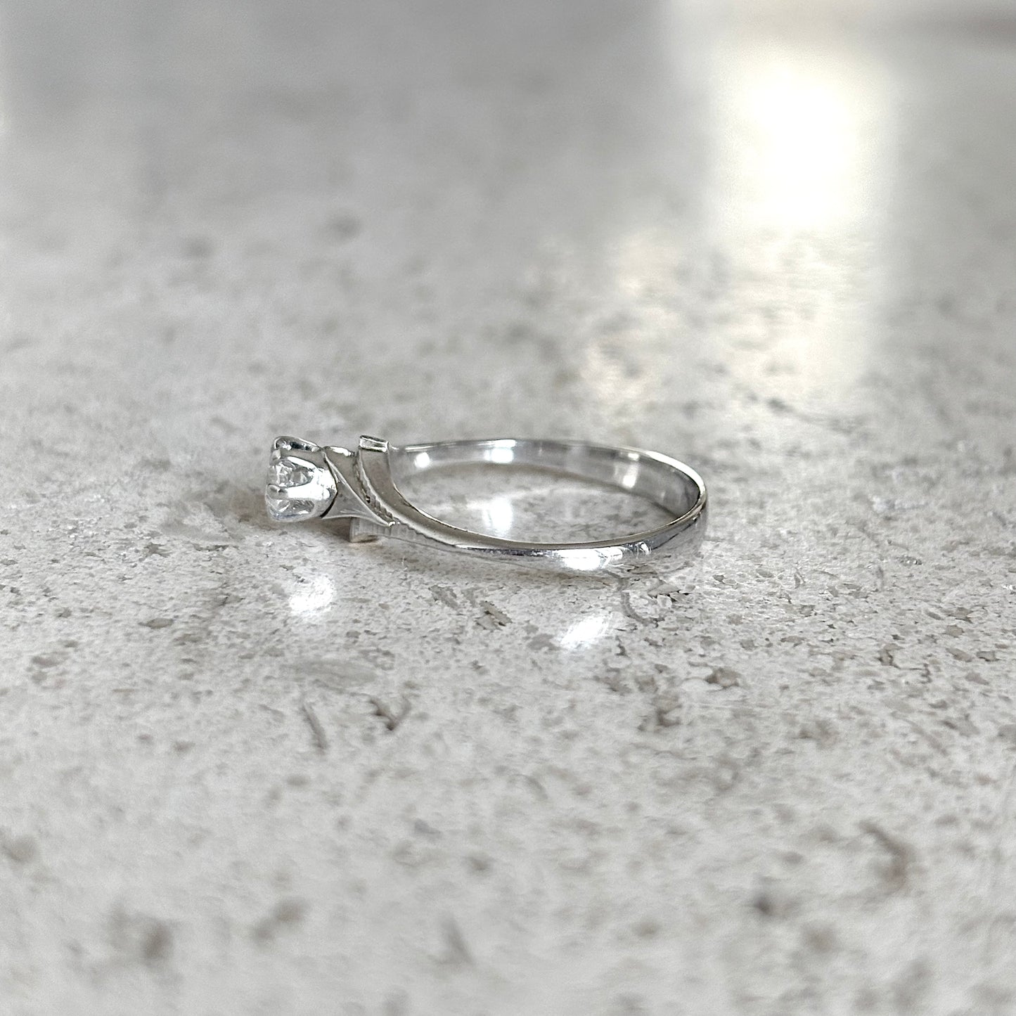 Bague Solitaire Vintage - Or Blanc 750 & Diamant