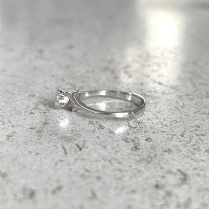 Bague Solitaire Vintage - Or Blanc 750 & Diamant