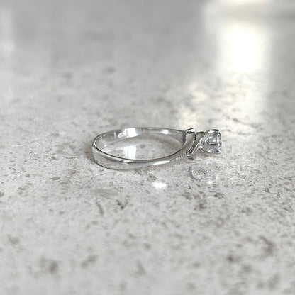 Bague Solitaire Vintage - Or Blanc 750 & Diamant