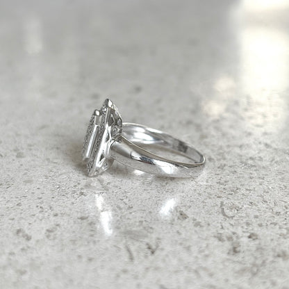 Bague Vintage Art Déco - Or Blanc 750 & Diamants