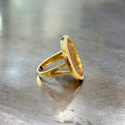 Bague Pièce - Or Jaune 750 & Pièce Or 10 Francs Marianne Coq