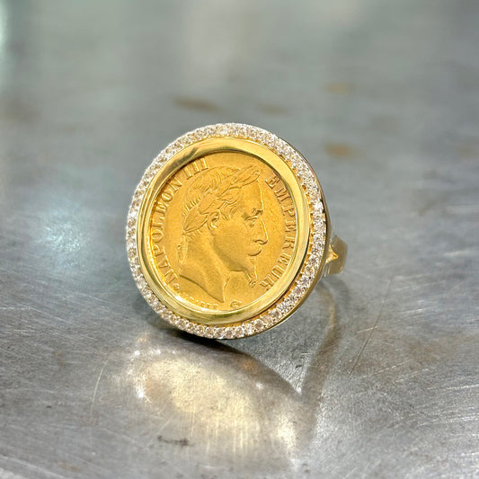 Bague Pièce - Or Jaune 750 & Pièce Or 10 Francs Napoléon