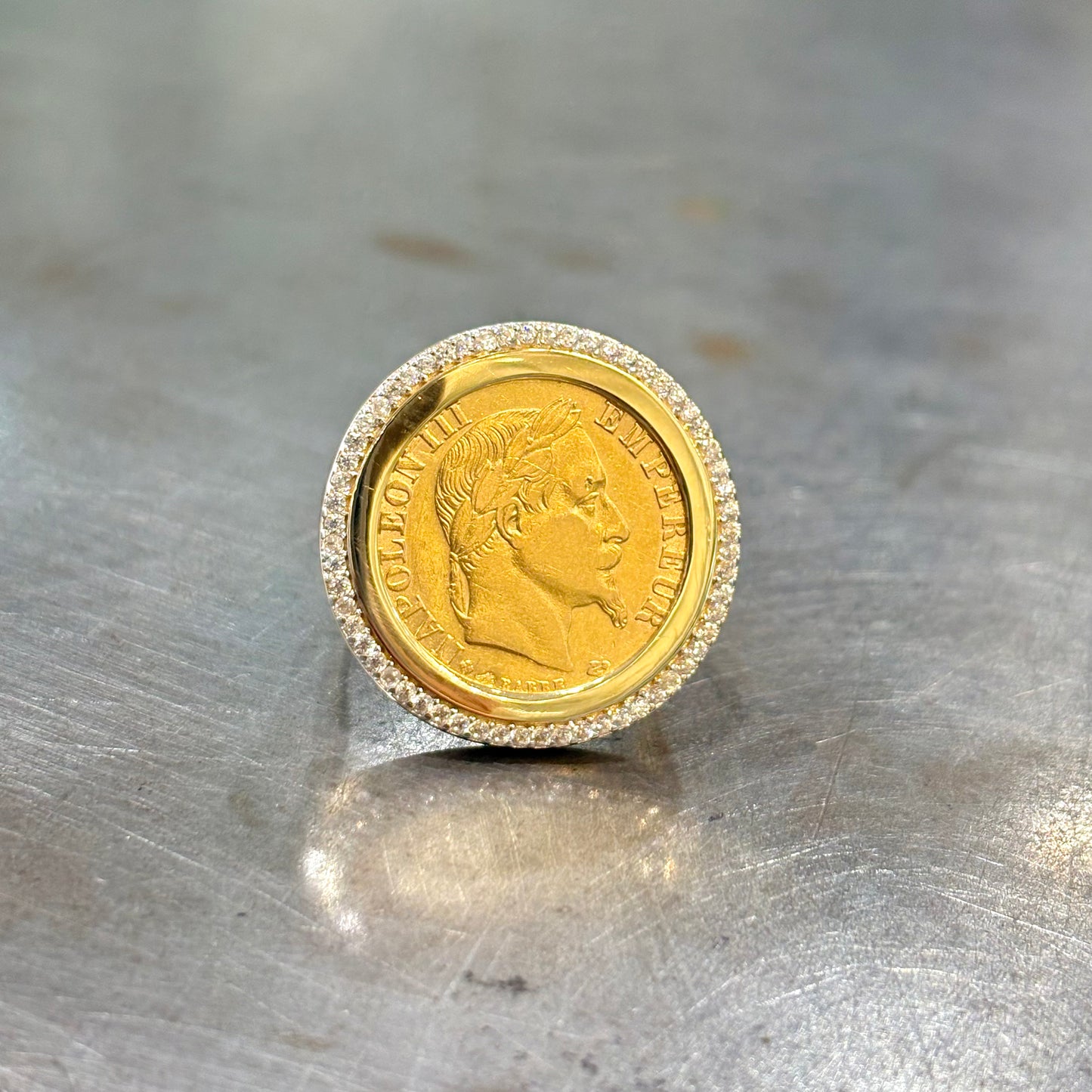 Bague Pièce - Or Jaune 750 & Pièce Or 10 Francs Napoléon