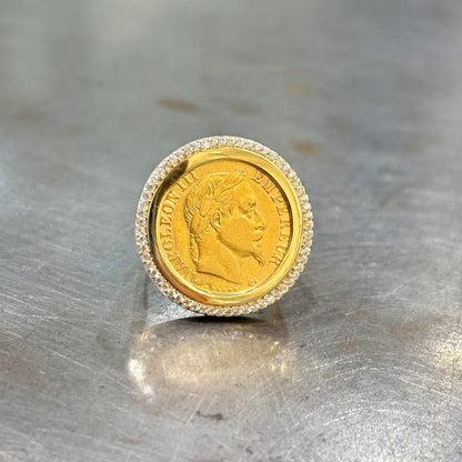 Bague Pièce - Or Jaune 750 & Pièce Or 10 Francs Napoléon