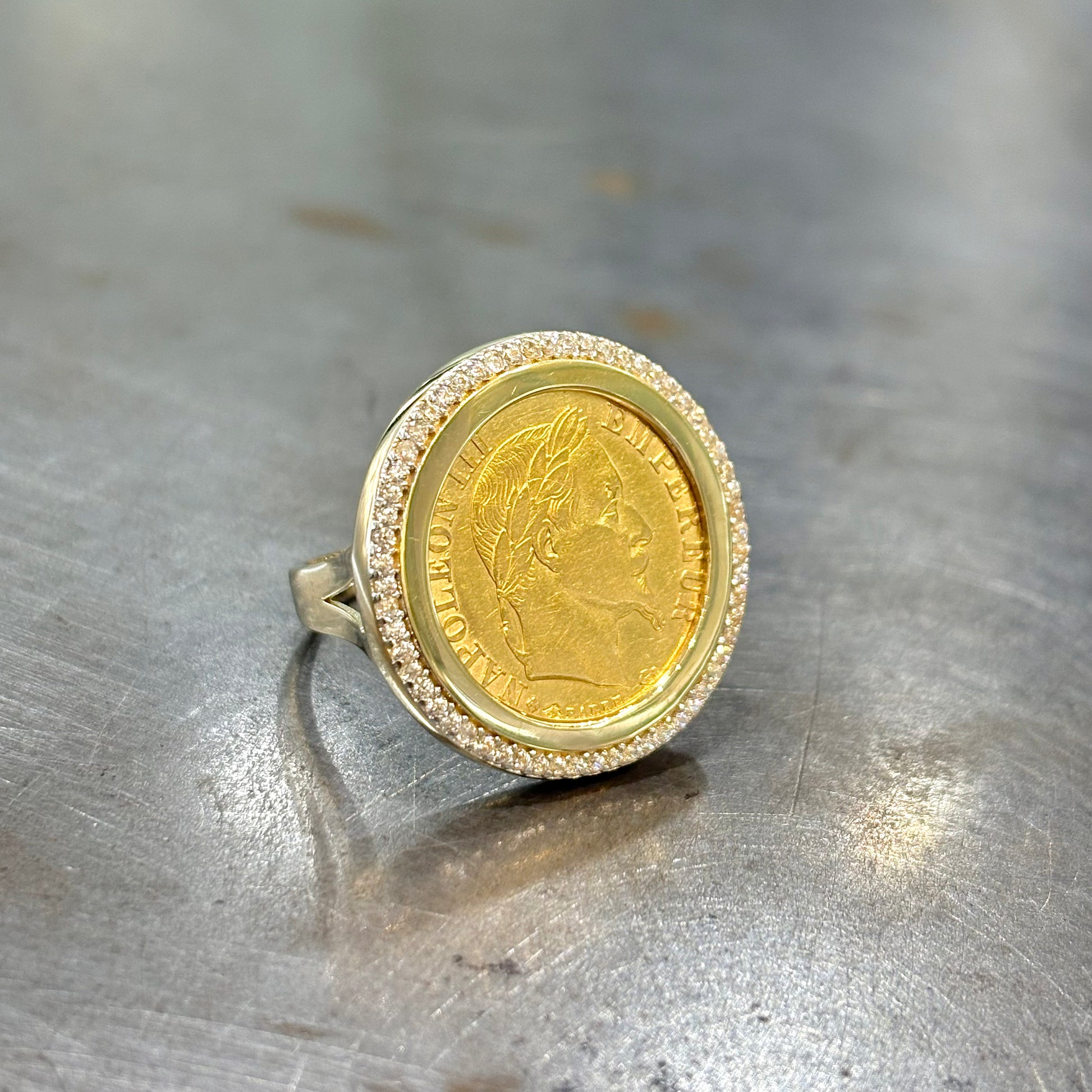 Bague Pièce - Or Jaune 750 & Pièce Or 10 Francs Napoléon