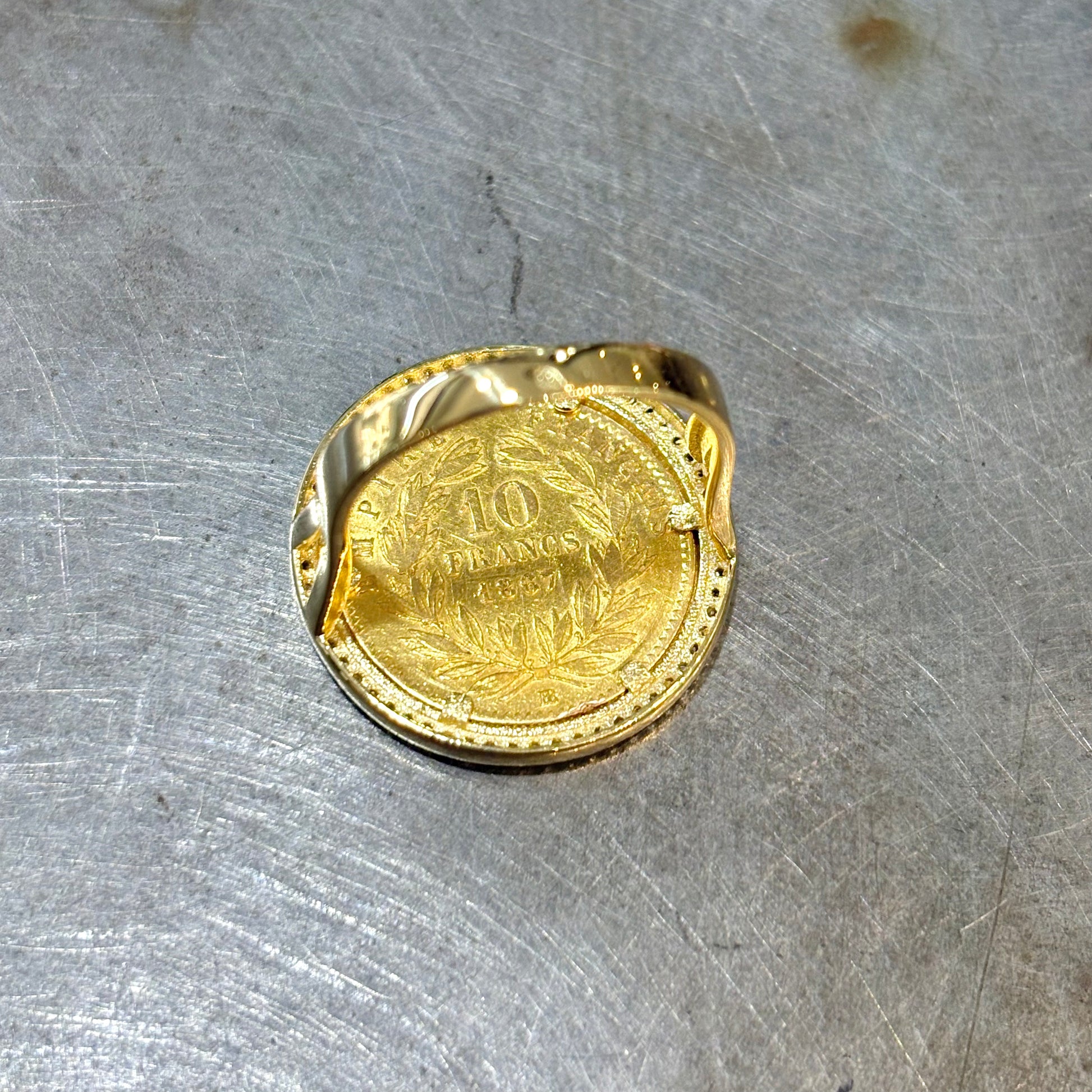 Bague Pièce - Or Jaune 750 & Pièce Or 10 Francs Napoléon