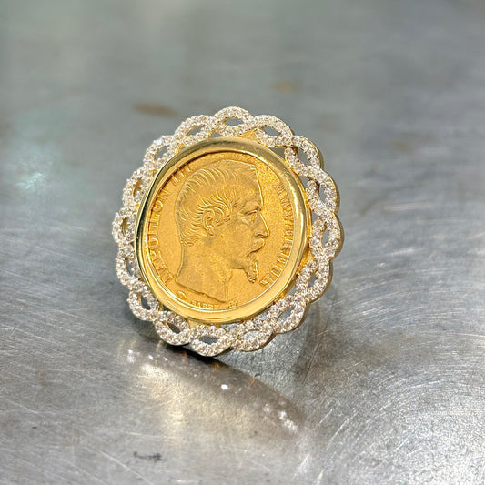 Bague Pièce - Or Jaune 750 & Pièce Or 20 Francs Napoléon