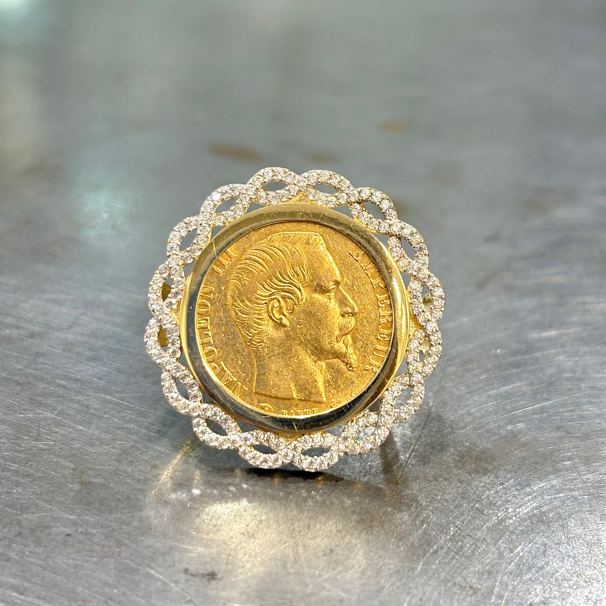 Bague Pièce - Or Jaune 750 & Pièce Or 20 Francs Napoléon