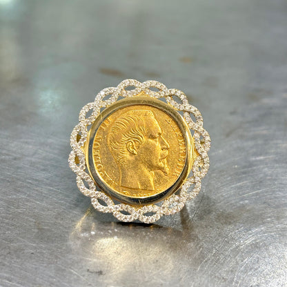 Bague Pièce - Or Jaune 750 & Pièce Or 20 Francs Napoléon