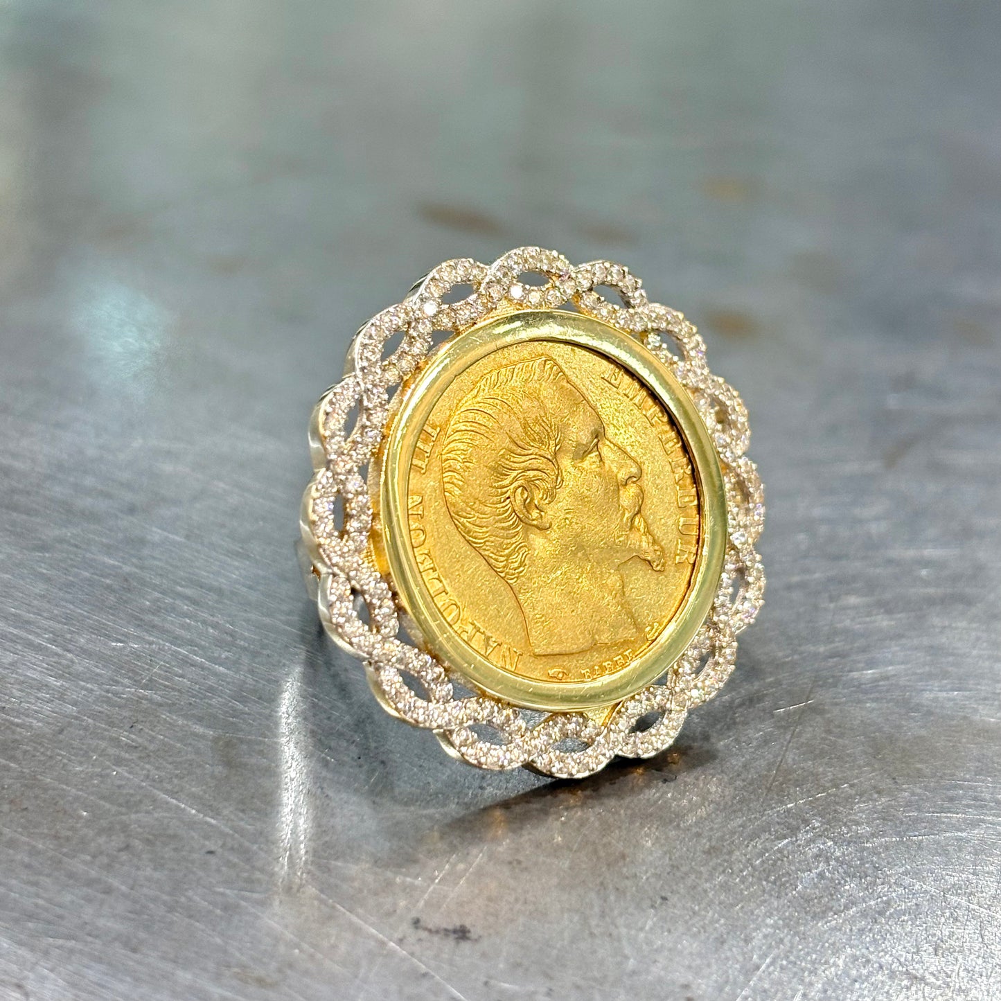 Bague Pièce - Or Jaune 750 & Pièce Or 20 Francs Napoléon