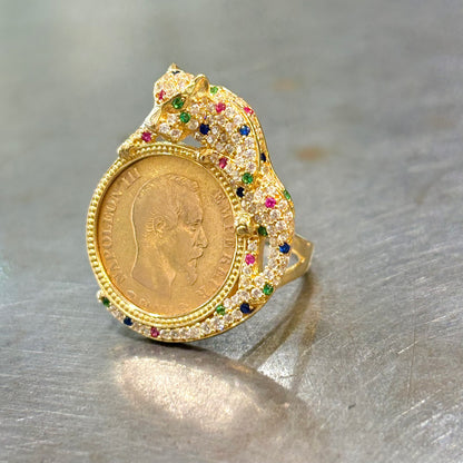 Bague Pièce - Or Jaune 750 & Pièce Or 10 Francs Napoléon