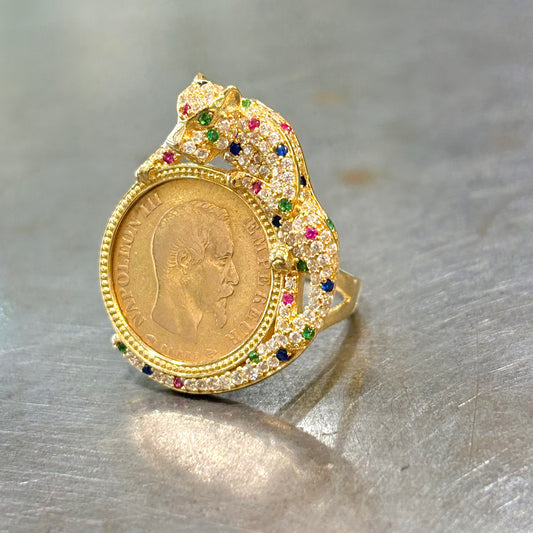 Bague Pièce - Or Jaune 750 & Pièce Or 10 Francs Napoléon