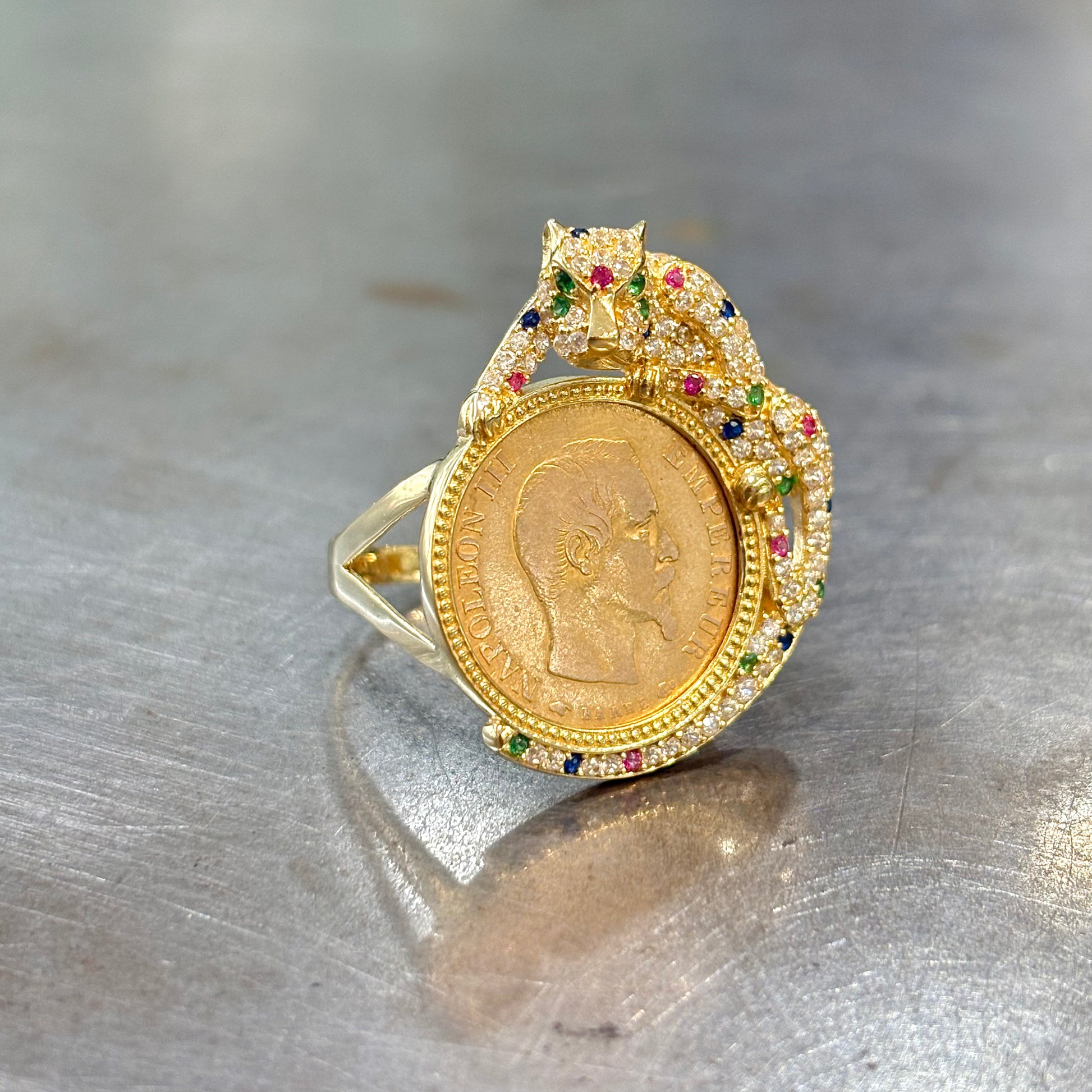 Bague Pièce - Or Jaune 750 & Pièce Or 10 Francs Napoléon