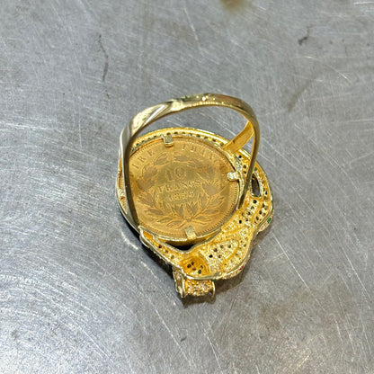 Bague Pièce - Or Jaune 750 & Pièce Or 10 Francs Napoléon