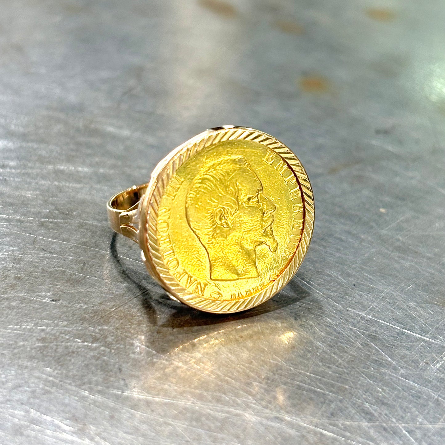 Bague Pièce - Or Jaune 750 & Pièce 10 Francs Napoléon
