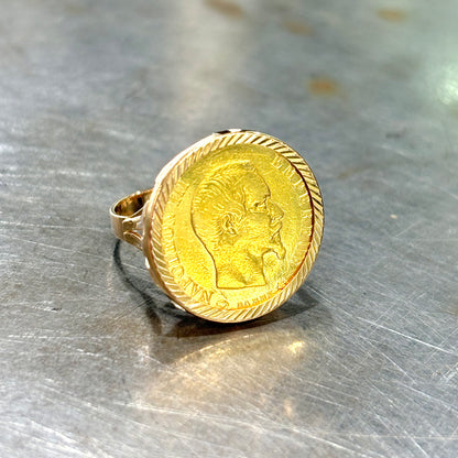 Bague Pièce - Or Jaune 750 & Pièce 10 Francs Napoléon
