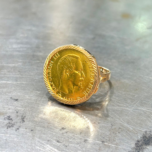 Bague Pièce - Or Jaune 750 & Pièce 10 Francs Napoléon