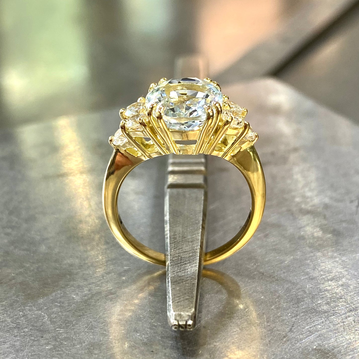 Bague Nausicaä Grande - Or Jaune 750 Aigue-Marine & Diamants