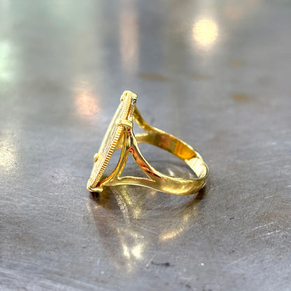 Bague Pièce - Or Jaune 750 & Pièce 10 Francs Marianne Coq