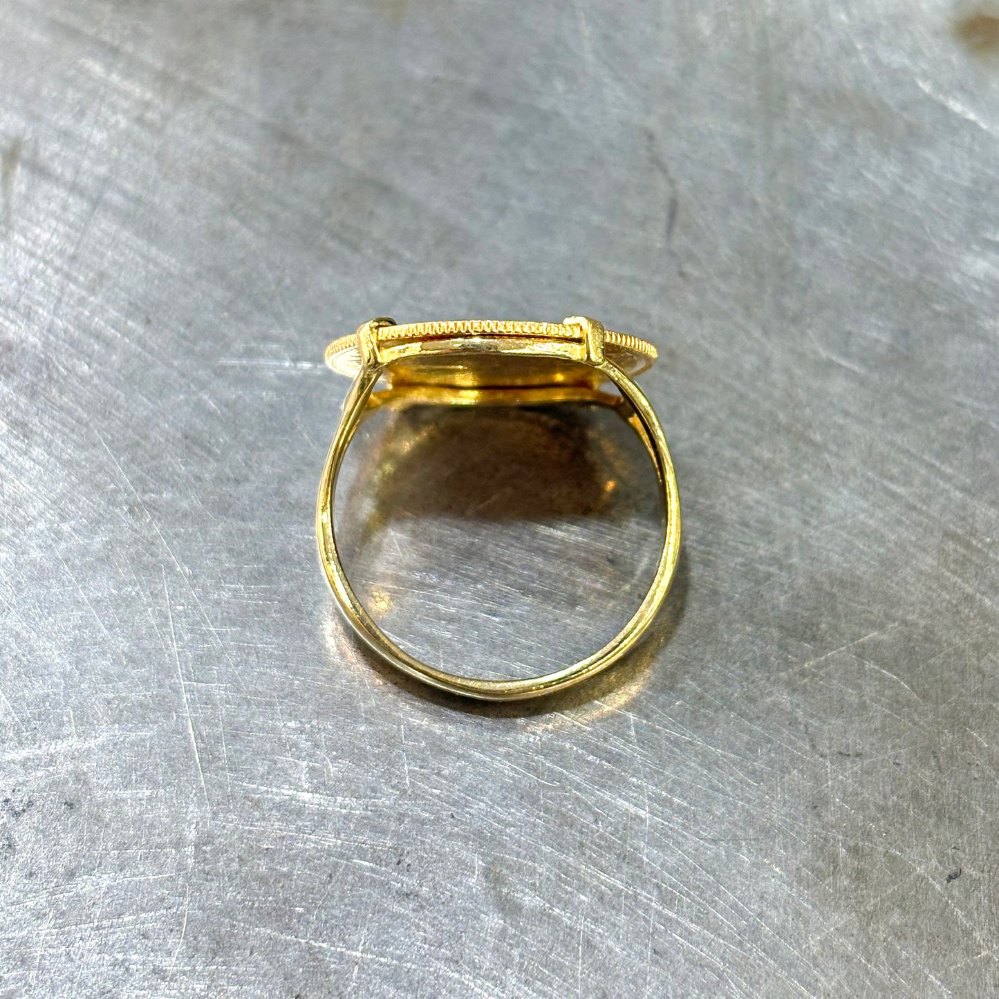 Bague Pièce - Or Jaune 750 & Pièce 10 Francs Marianne Coq