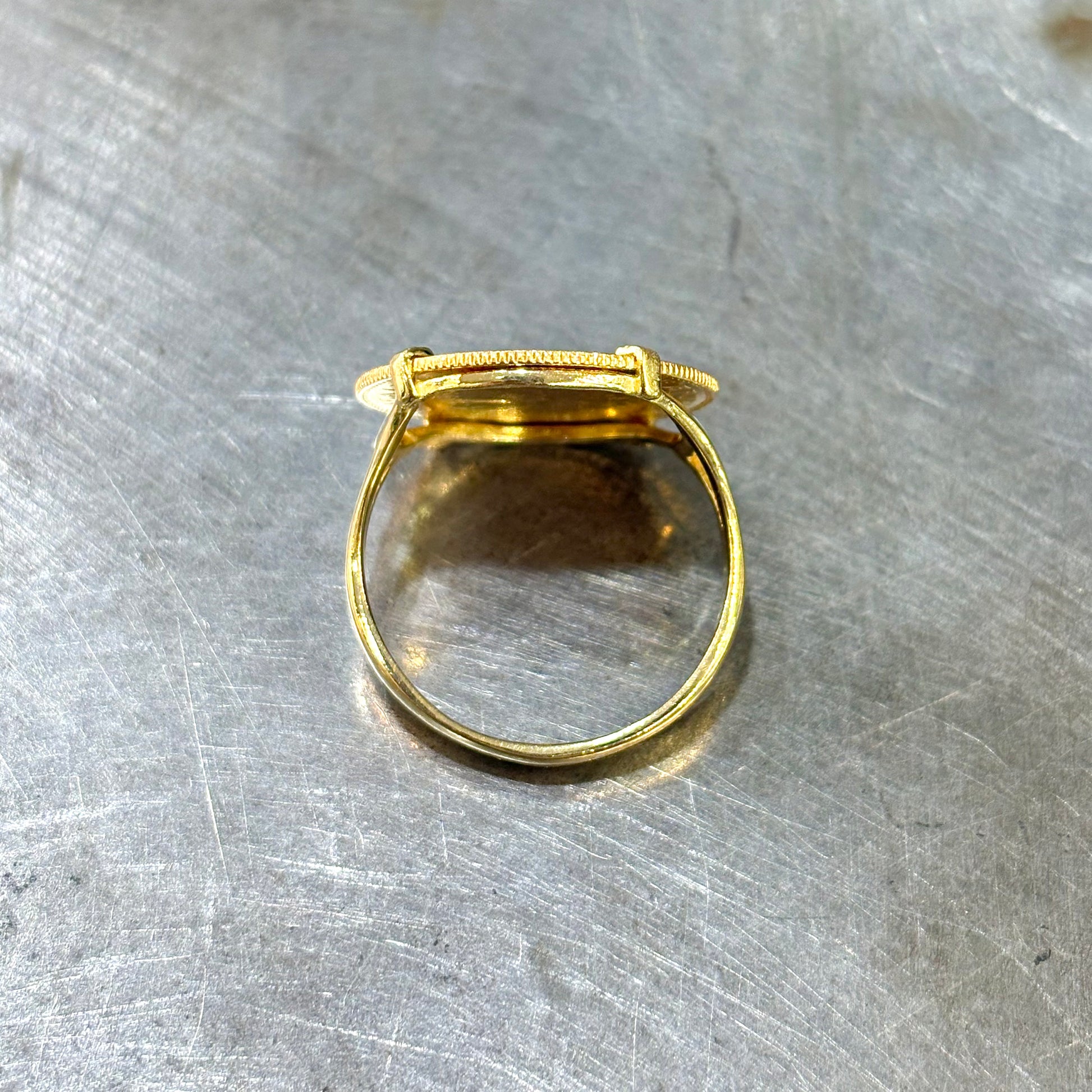 Bague Pièce - Or Jaune 750 & Pièce 10 Francs Marianne Coq