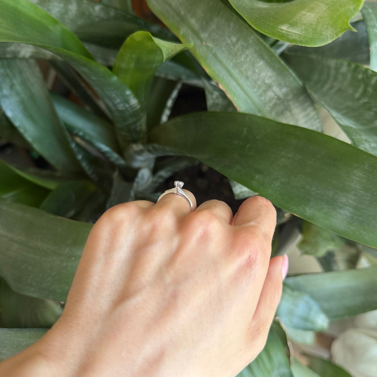 Bague Solitaire Vintage - Or Blanc 750 & Diamant