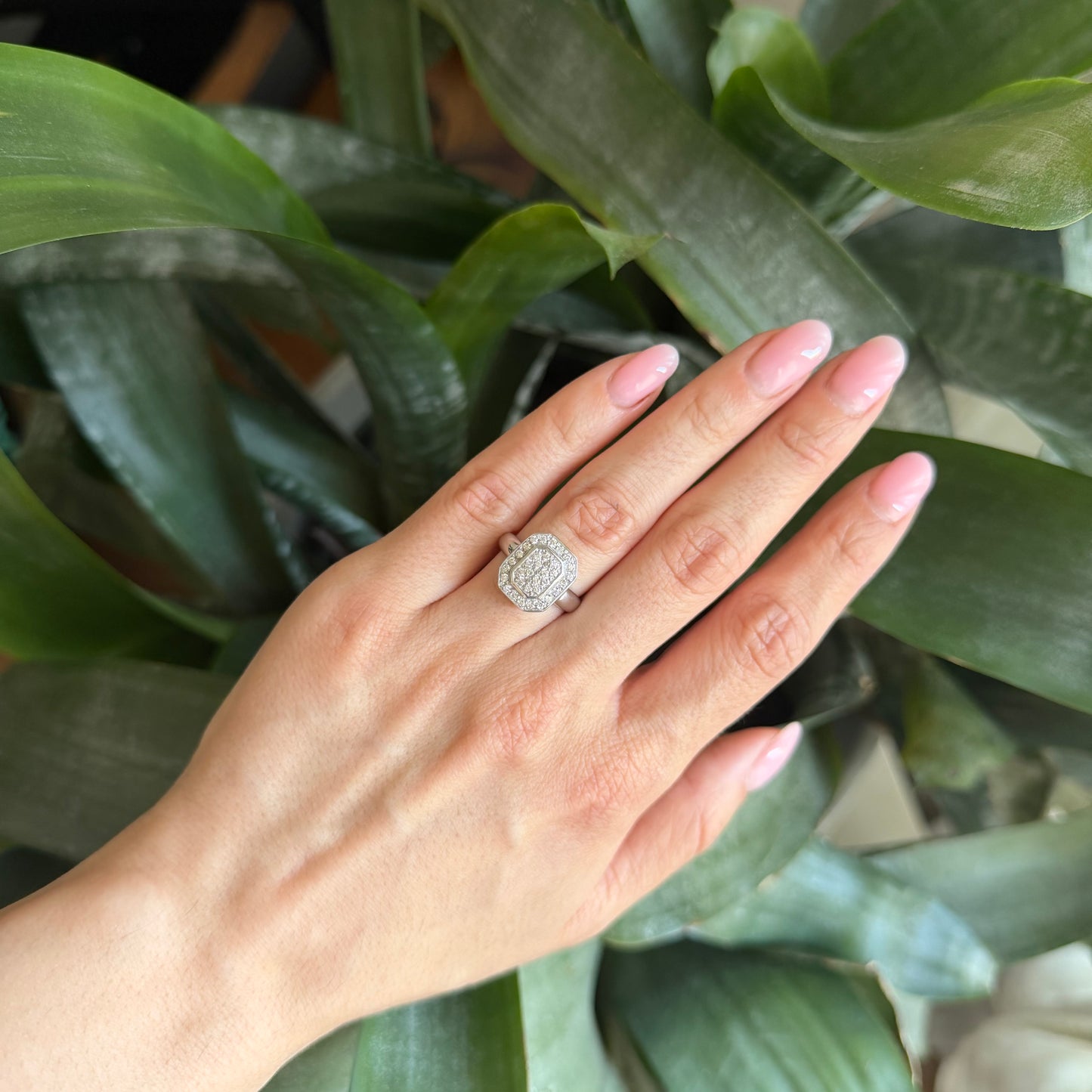Bague Vintage Art Déco - Or Blanc 750 & Diamants