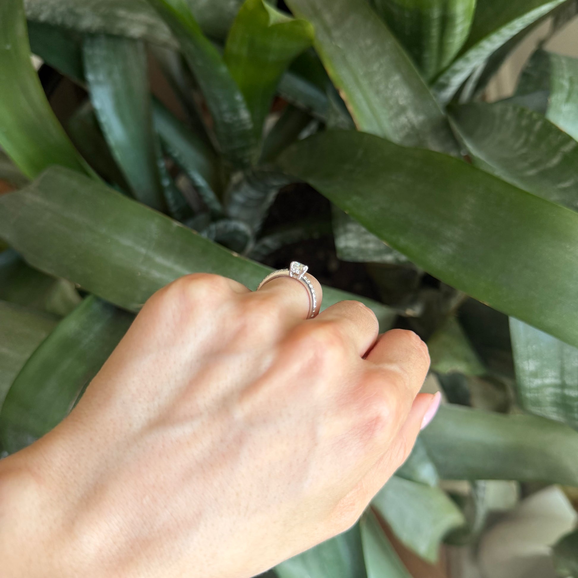 Bague Solitaire - Or Blanc 750 & Diamants