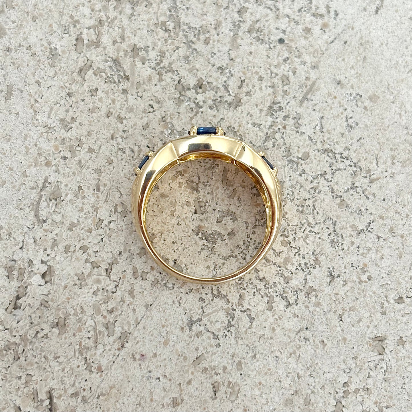 Bague Trilogie - Or Jaune 750 Saphirs & Diamants