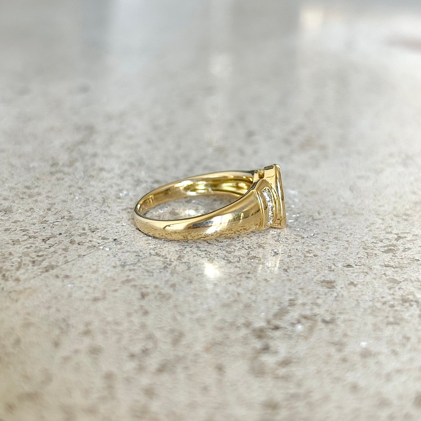 Bague Jonc- Or Jaune 750 Saphir & Diamants