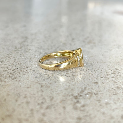 Bague Jonc- Or Jaune 750 Saphir & Diamants