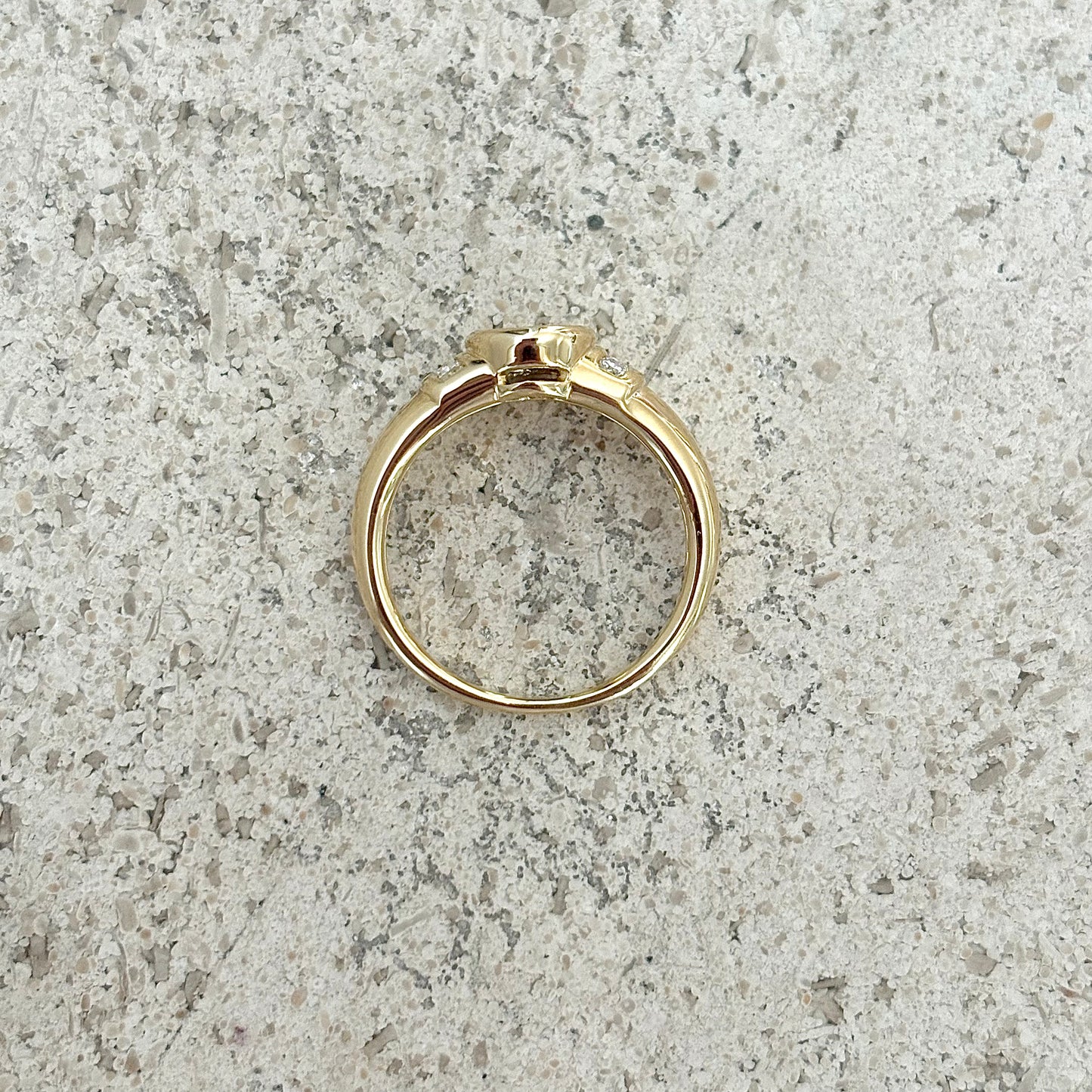 Bague Jonc- Or Jaune 750 Saphir & Diamants