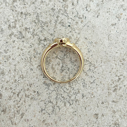 Bague Jonc- Or Jaune 750 Saphir & Diamants