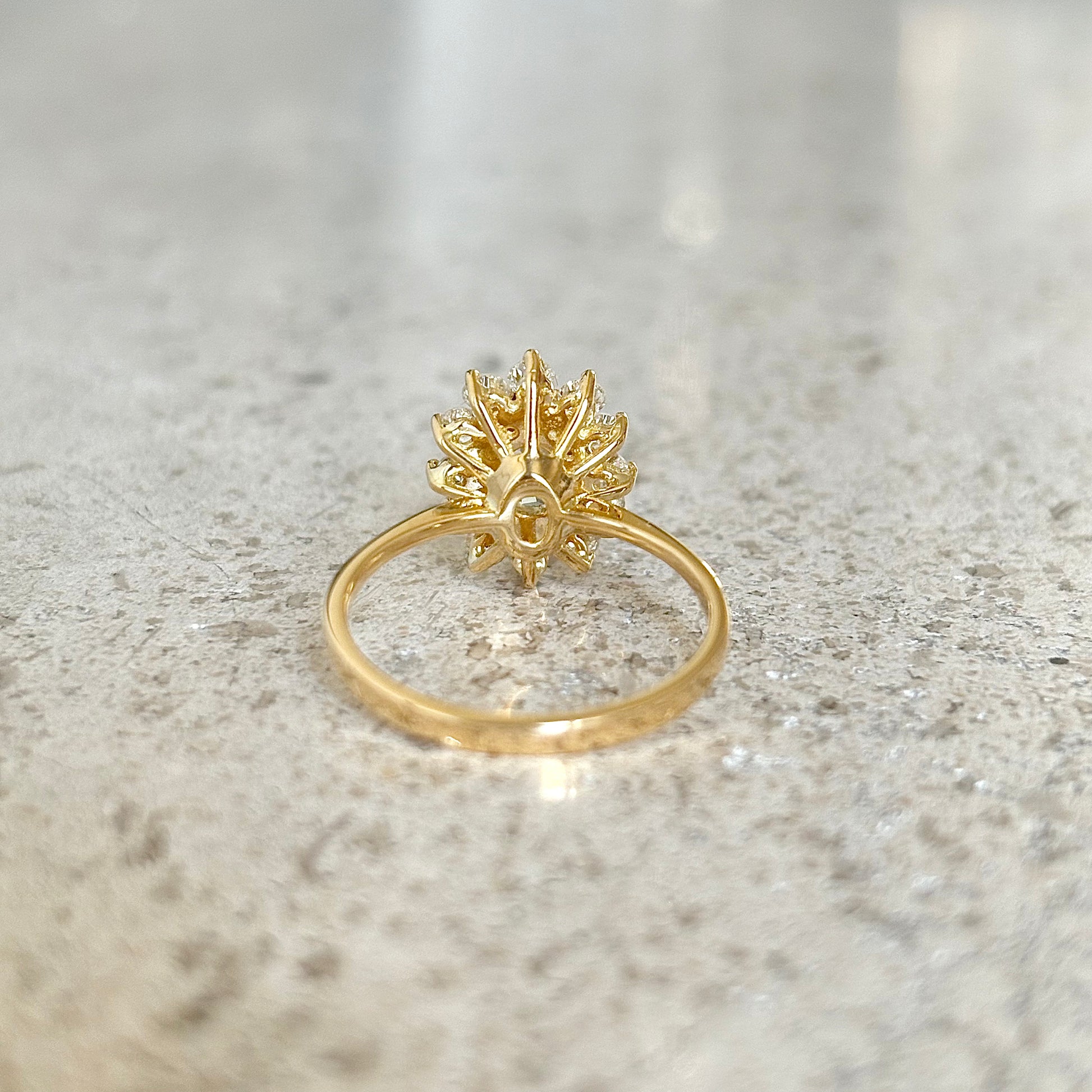 Bague Marguerite - Or Jaune 750 Aigue-Marine & Diamants