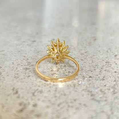 Bague Marguerite - Or Jaune 750 Aigue-Marine & Diamants