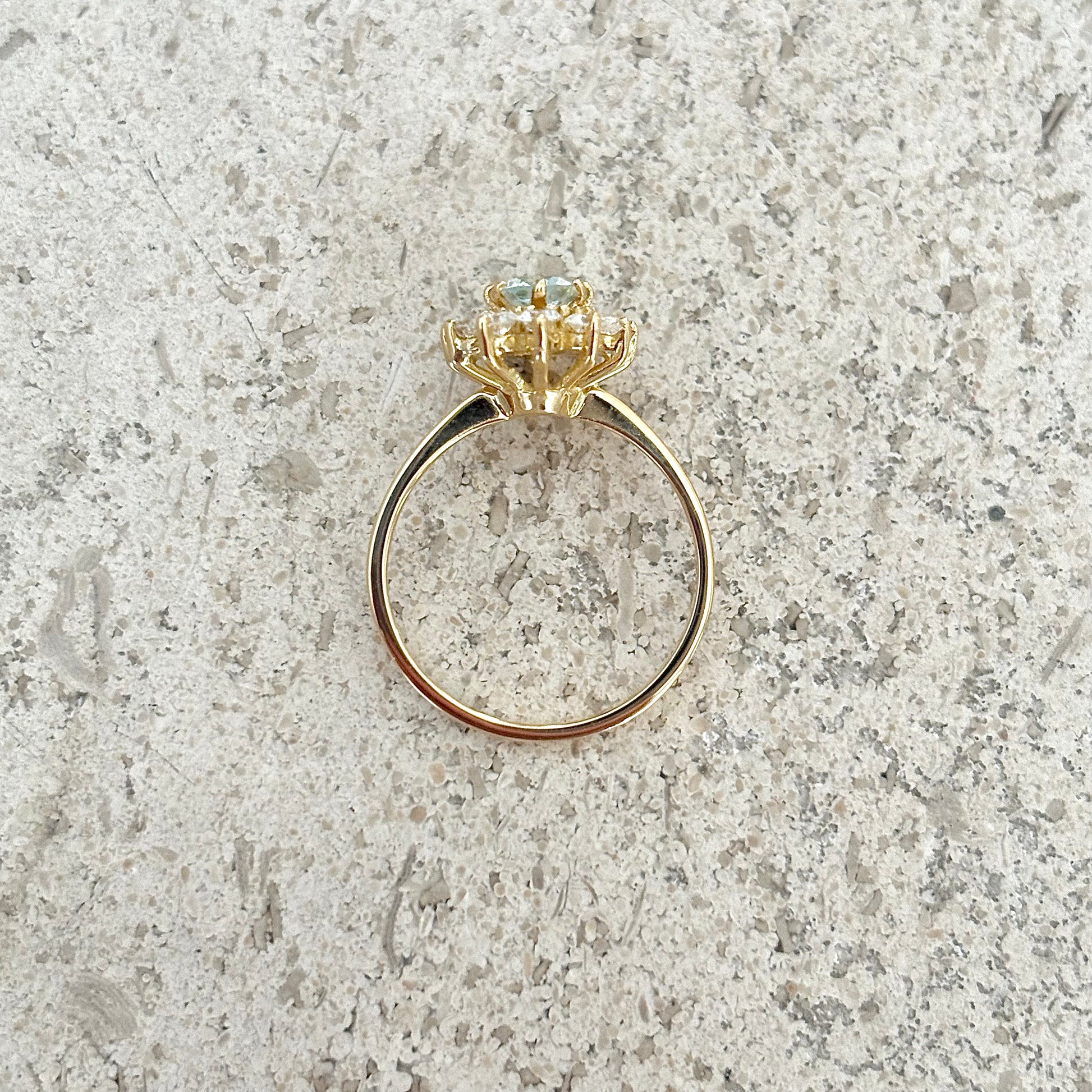 Bague Marguerite - Or Jaune 750 Aigue-Marine & Diamants
