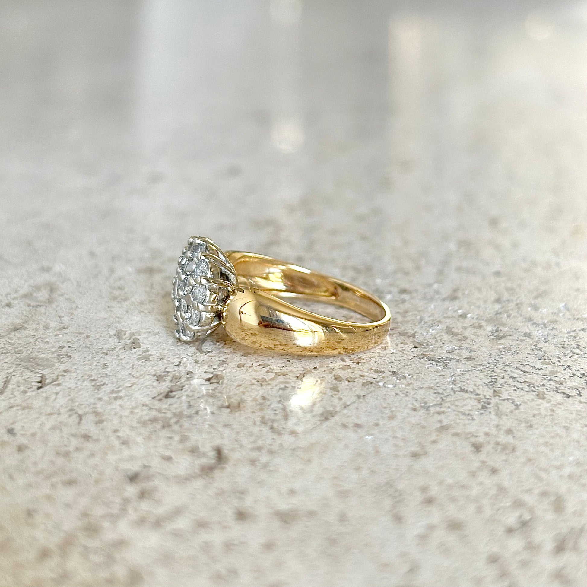 Bague Dôme Pavée - Or Jaune 750 & Diamants