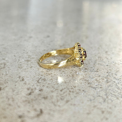 Bague Marguerite - Or Jaune 750 & Grenats