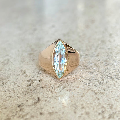 Bague Marquise - Or Jaune 750 & Topaze