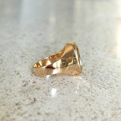 Bague Marquise - Or Jaune 750 & Topaze
