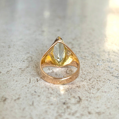 Bague Marquise - Or Jaune 750 & Topaze