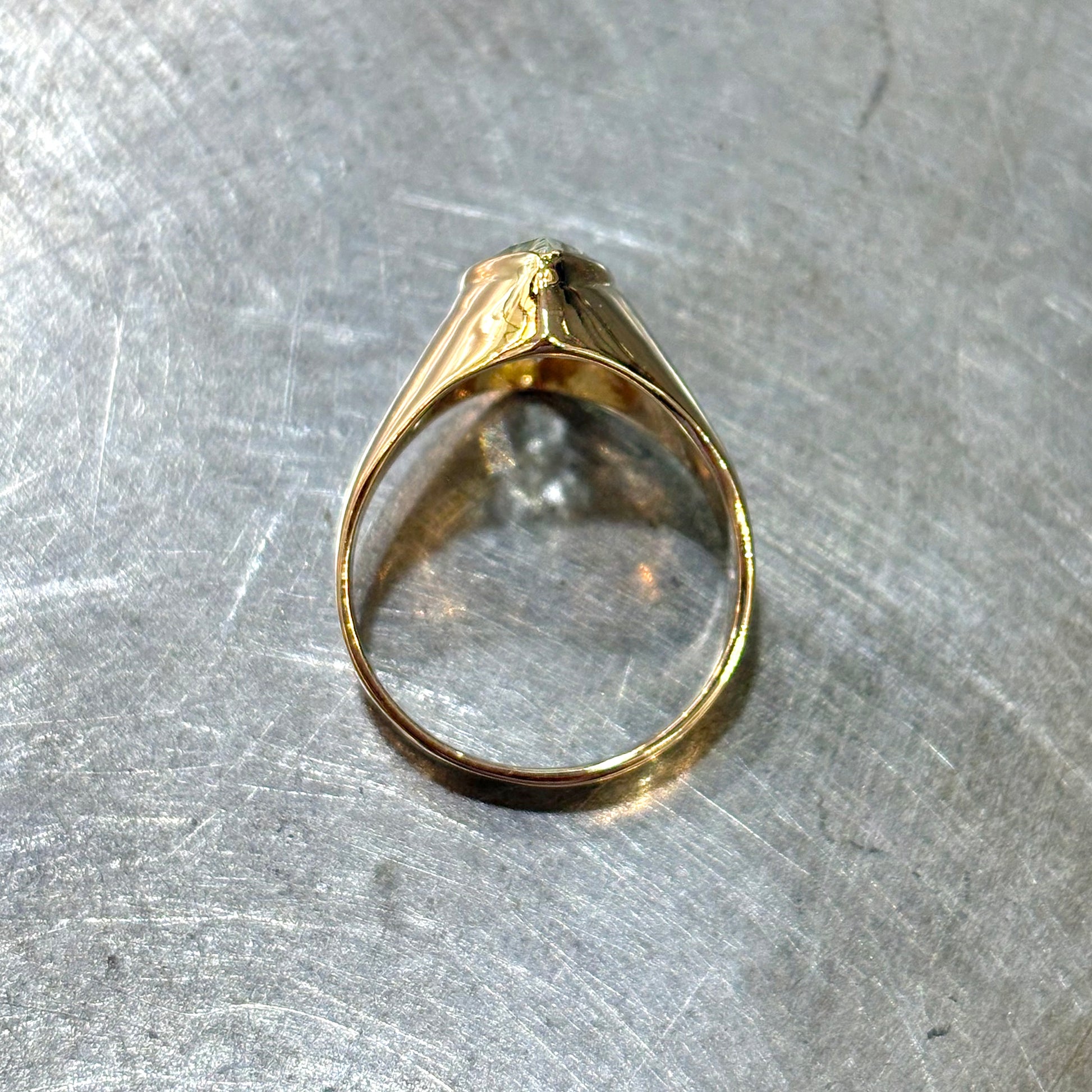 Bague Chevalière Marquise - Or Jaune 750 & Topaze
