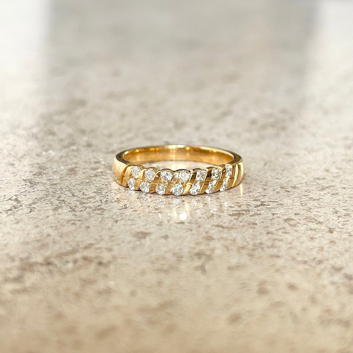 Bague Alliance - Or Jaune 750 & Diamants