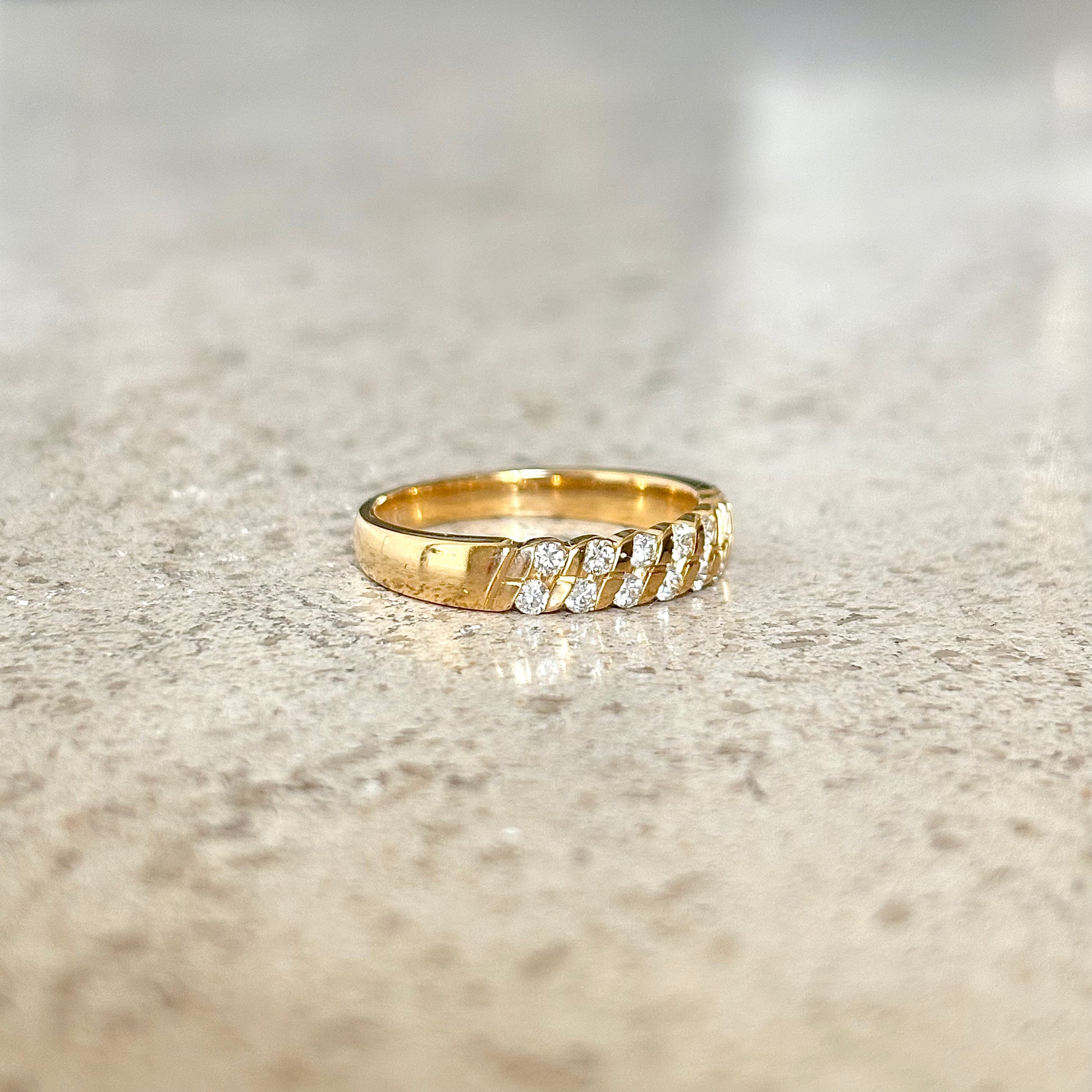 Bague Alliance - Or Jaune 750 & Diamants