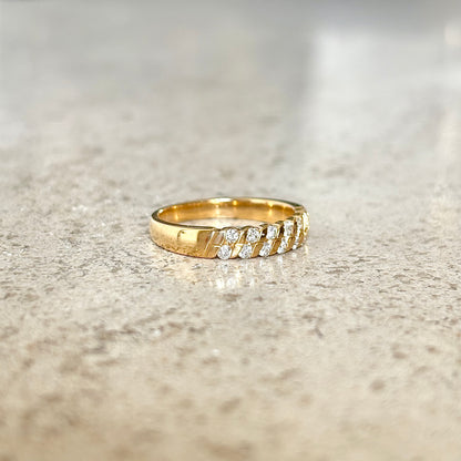 Bague Alliance - Or Jaune 750 & Diamants