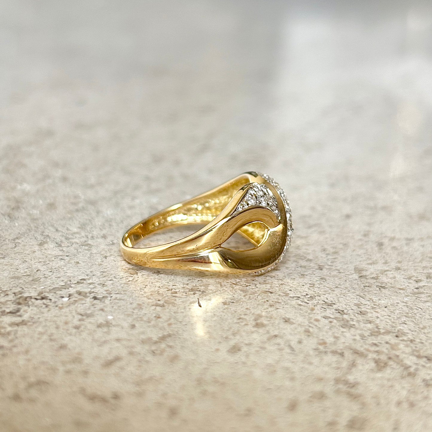 Bague Jonc Entrelacs - Or Jaune 750 & Diamants