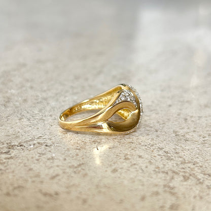 Bague Jonc Entrelacs - Or Jaune 750 & Diamants